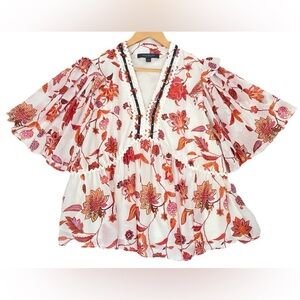 Marc New York Womens Large Floral Top